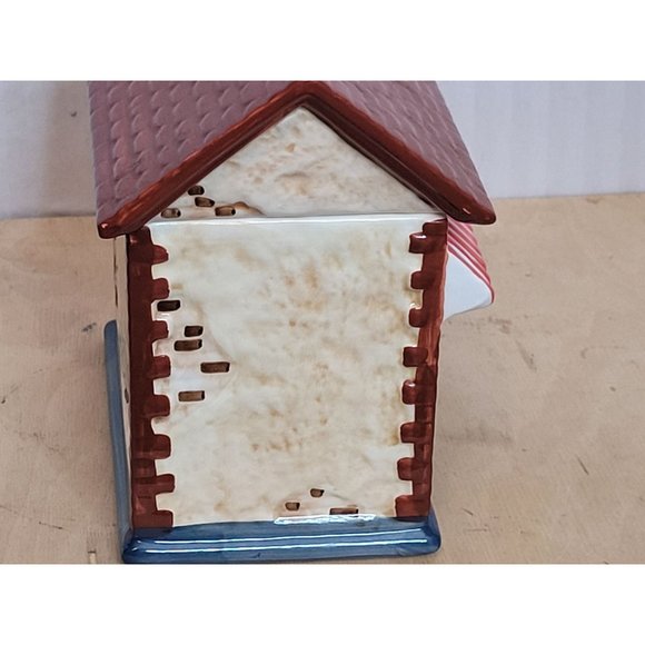 Vintage Mrs Fields Cookie Jar Storefront 3D Ceramic Rubber Seal on Lid 7.75x7x5 - Picture 7 of 11